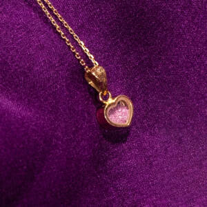 Precious Dust Line – Necklace Small Ruby Heart – H8186